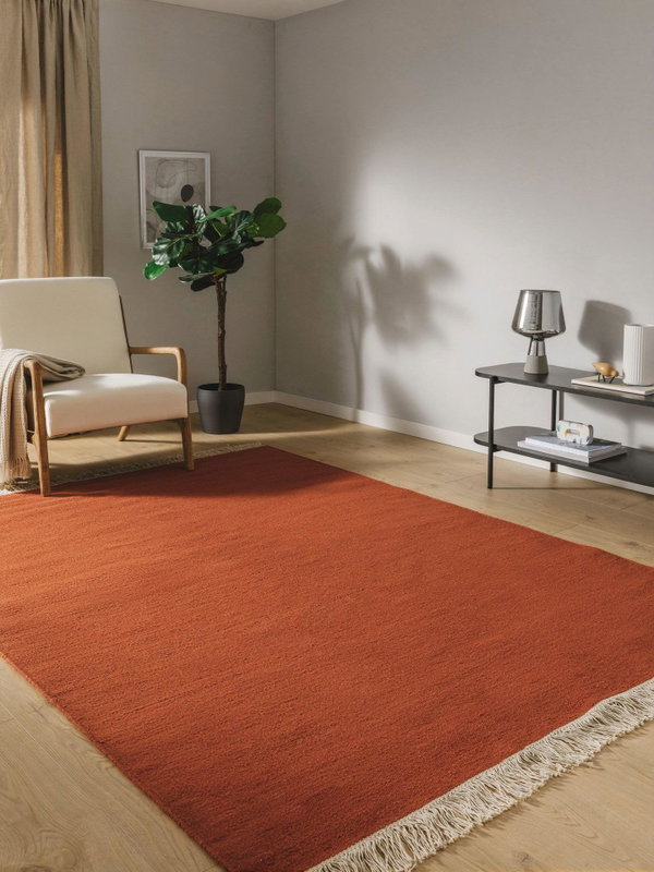 Design Wollteppich Liv Orange