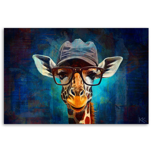 Kunstdruck auf Leinwand 'Hipster Giraffe'