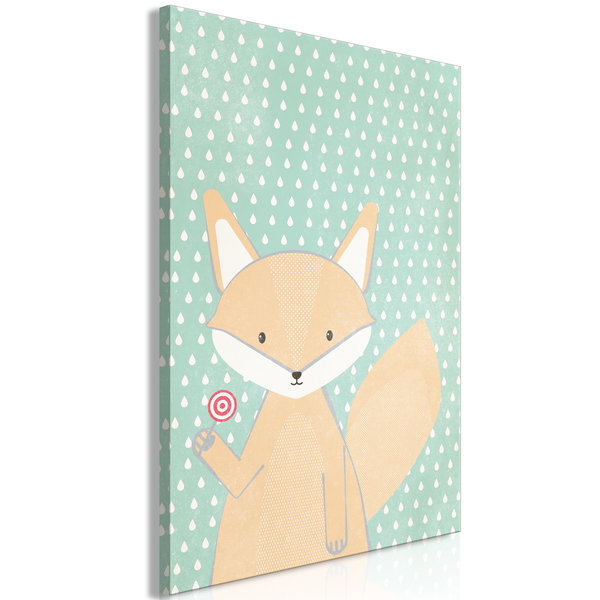 Kunstdruk op canvas 'Little Fox Vertical'