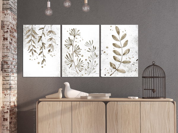 Kunstdruck auf Leinwand 'Twigs (3-teilig)'