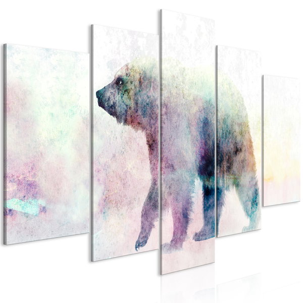 Impression sur toile 'Lonely Bear (5 Parts) Wide'