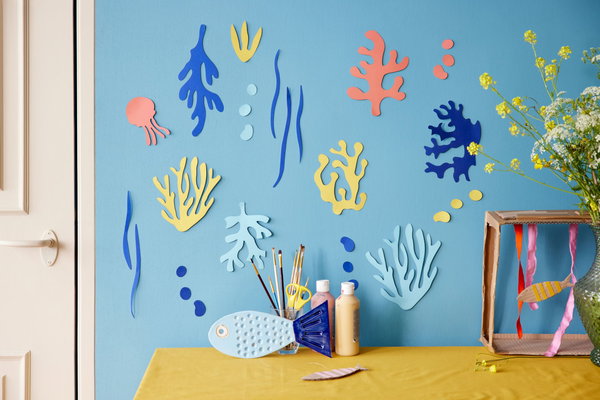 Wanddeko Papier 'Algen-Koralle'
