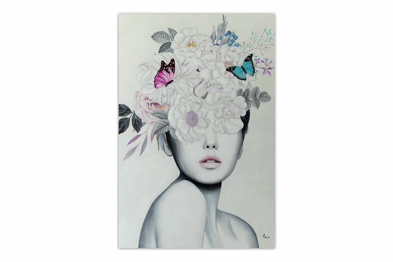 Olieverf schilderijen 'Blooming Imagination' | Handgeschilderd unicum 120x180cm komt in de ruimte goed tot zijn recht.