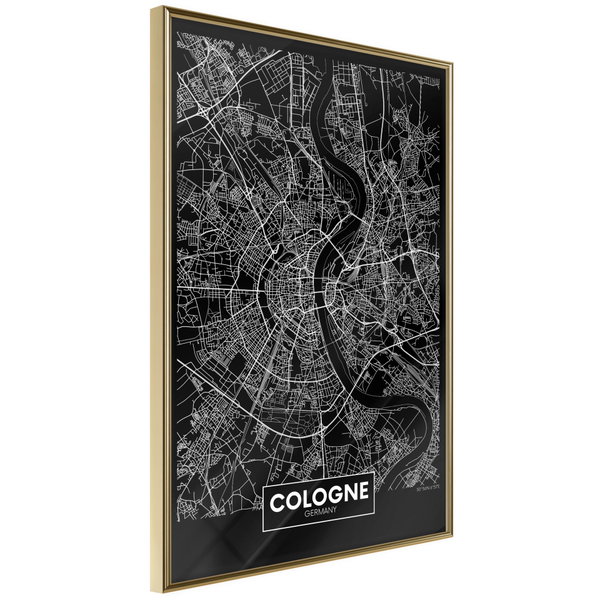 Poster 'City Map: Cologne (Dark)'