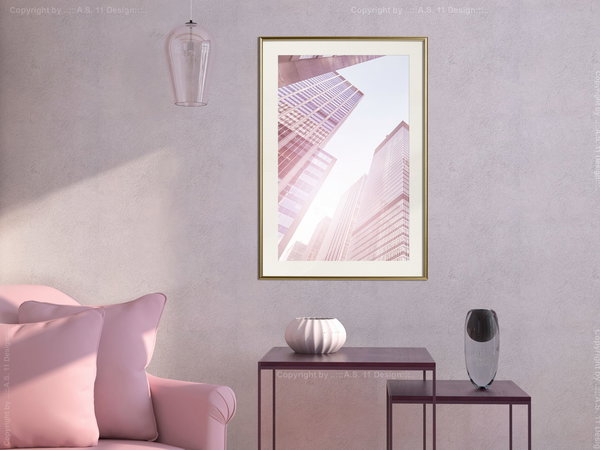 Poster 'Steel and Glass (Pink)'
