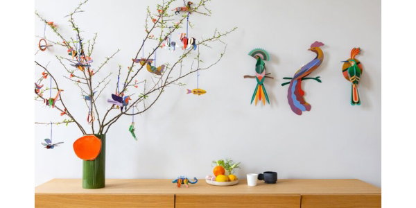 Wanddeko Papier 'Exotischer Vogel'