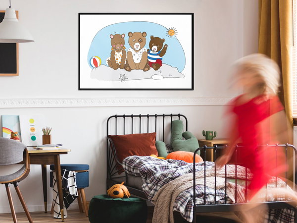 Poster 'Teddy Bears on the Beach'