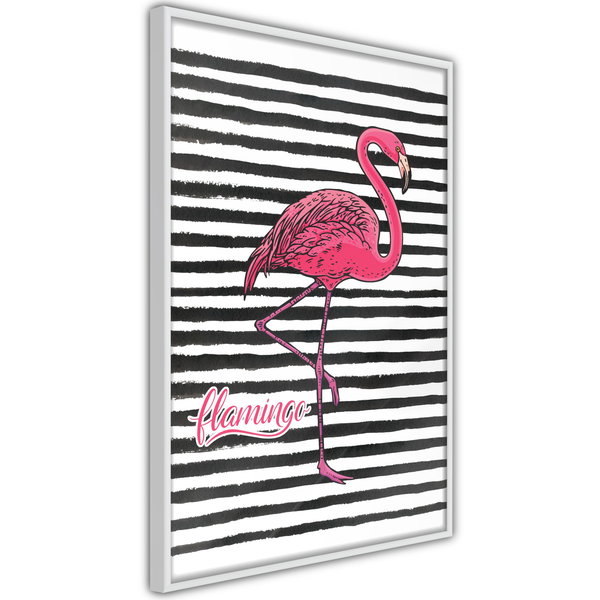 Poster 'Black Stripes and Flamingo'