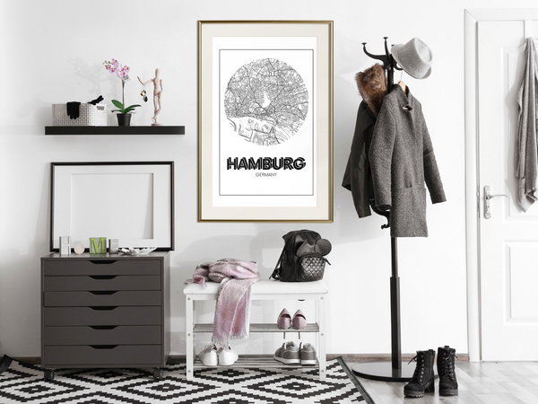 Poster 'City Map: Hamburg (Round)'