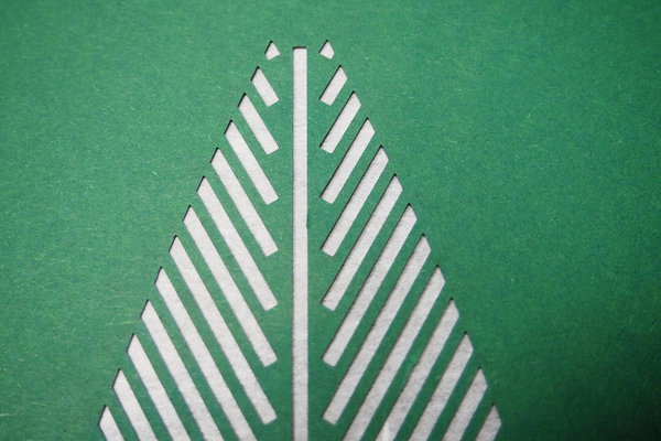 Papierkunst Wandbild 'Green Leaves' 50x70cm