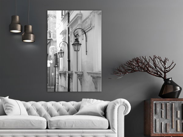 Kunstdruck auf Leinwand 'Street Lamps Vertical'
