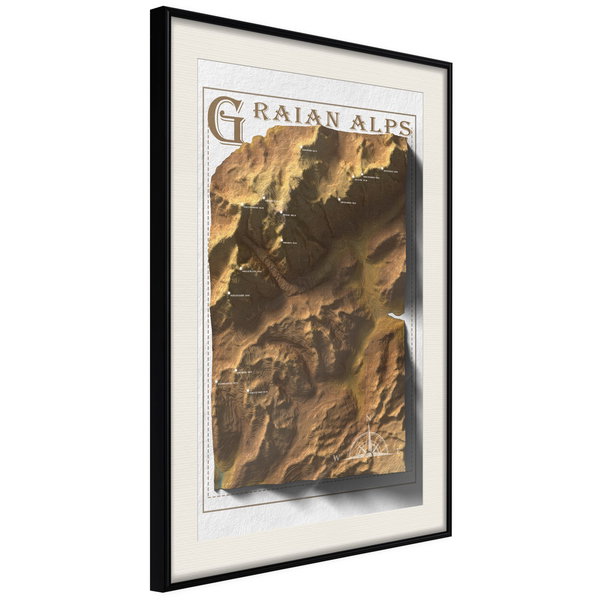 Poster 'Raised Relief Map: Graian Alps'