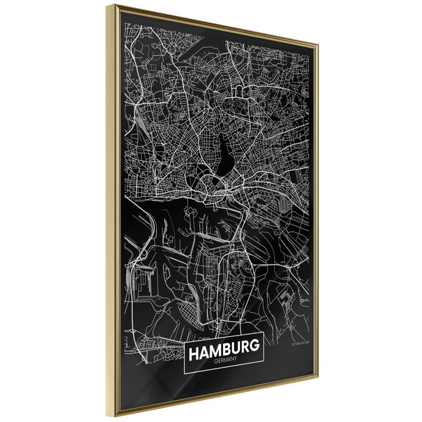 Poster 'City Map: Hamburg (Dark)'