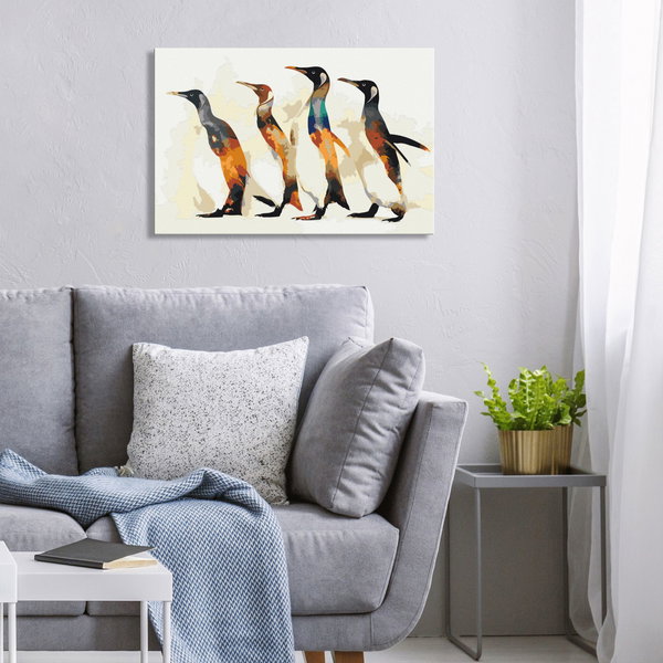 Malen nach Zahlen für Erwachsene 'Penguin Family'