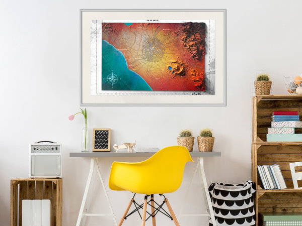 Poster 'Raised Relief Map: Rome'