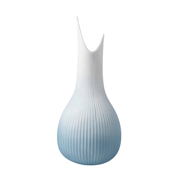 Porzellan Vase 'Azure Crest Raindrop' von Gabriele Strehle 11x25x11cm