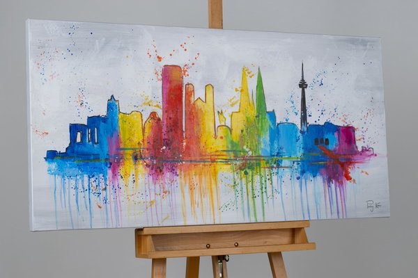 Ručno oslikana slika 'Colourful Province' 120x60cm | uključujući potvrdu o autentičnosti