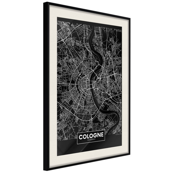 Poster 'City Map: Cologne (Dark)'