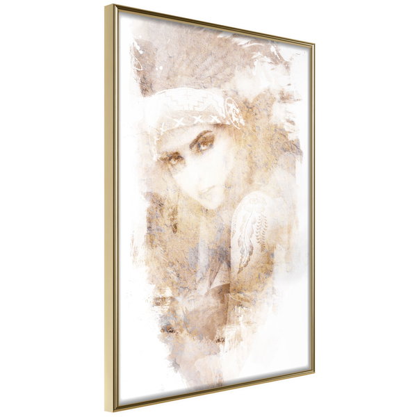 Poster 'Mysterious Look (Beige)'
