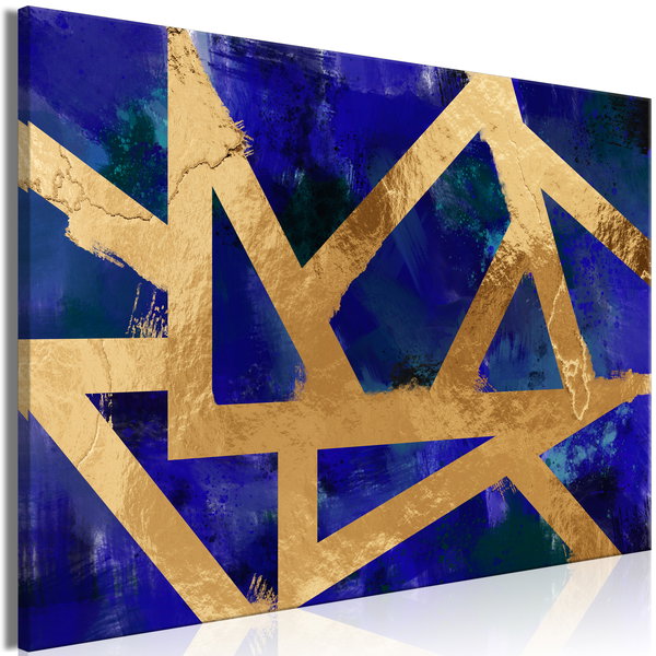 Kunstdruk op canvas 'Golden Geometry Wide'