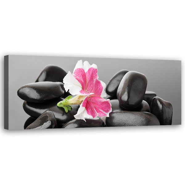 Kunstdruck auf Leinwand 'Pink Orchids on Stones 1'