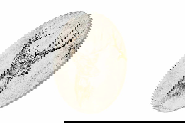 Pintura redonda 'Stag of Solace'