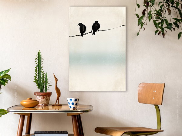 Kunstdruck auf Leinwand 'Frozen Sparrows Vertical'