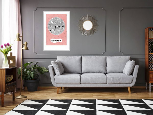 Poster 'City map: London (Pink)'