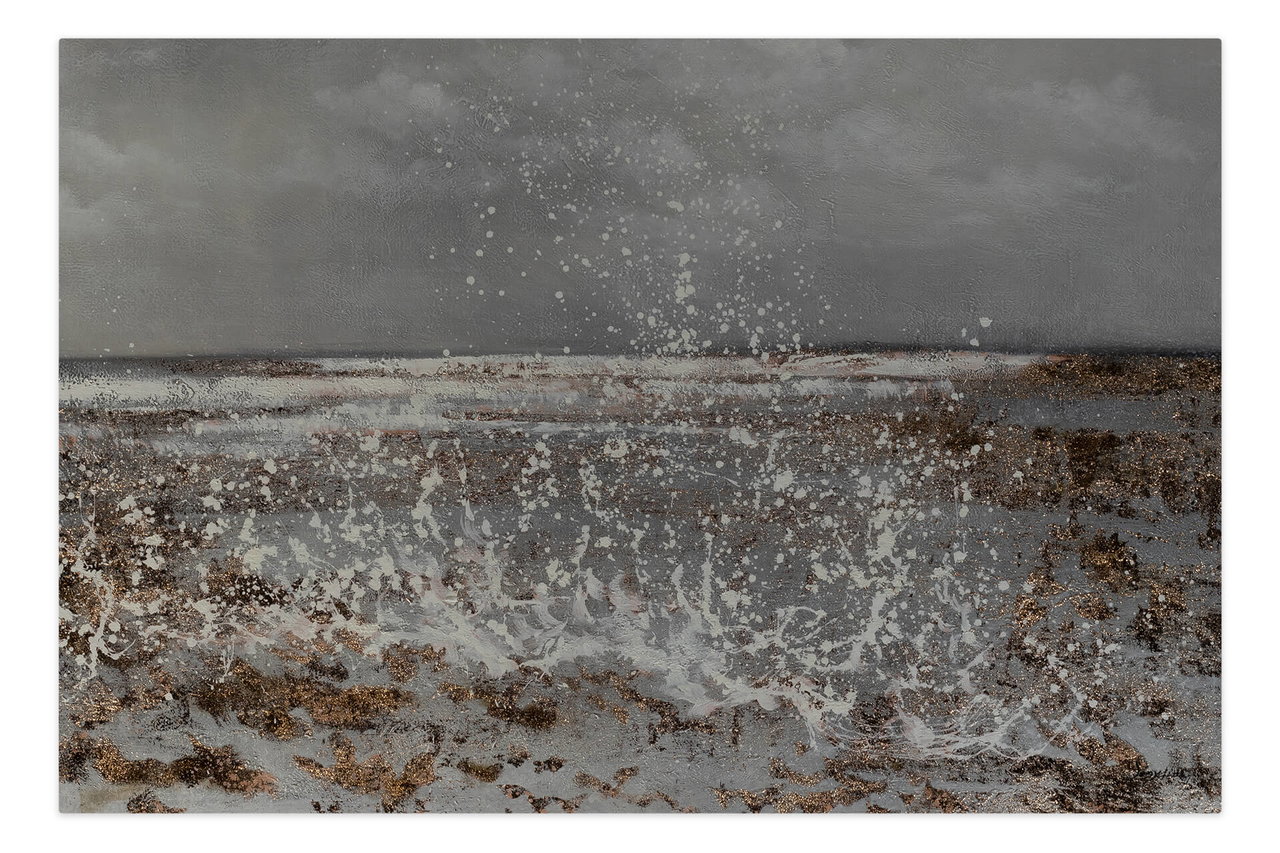 XXL Olieverf schilderijen 'Foamy Sea Water' | Handgeschilderd unicum in de ruimte.