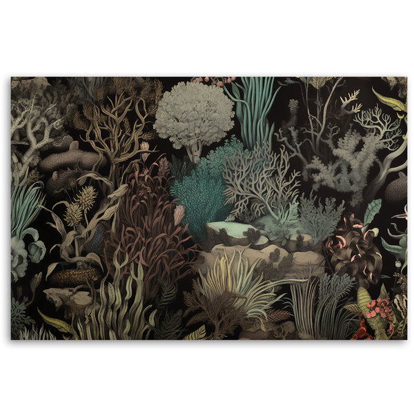 Kunstdruck auf Leinwand 'Corals in Black 2'