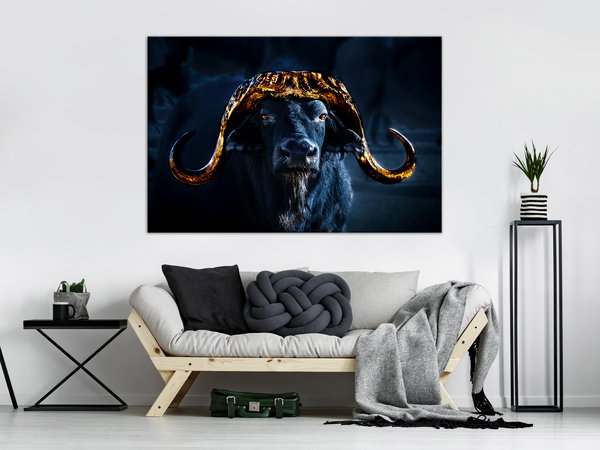 Kunstdruck auf Leinwand 'Golden Horns Wide'