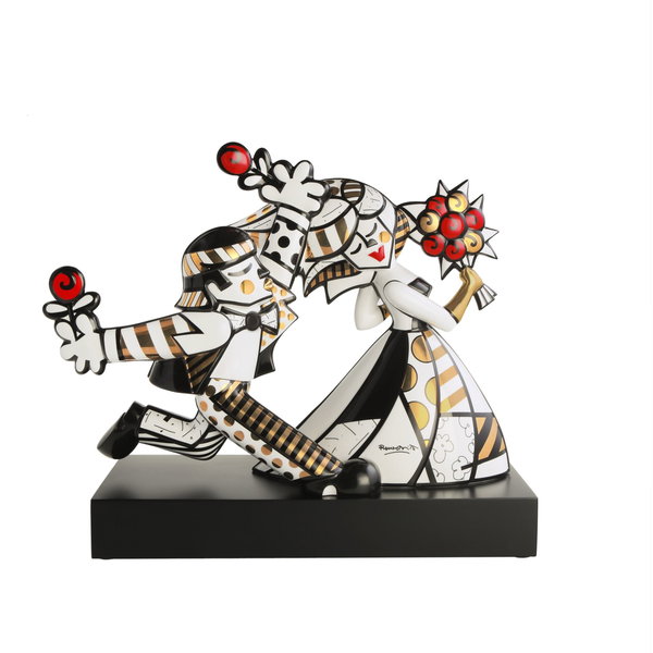 Porzellan Figur 'Golden Follow Me' von Romero Britto 17x41x48cm