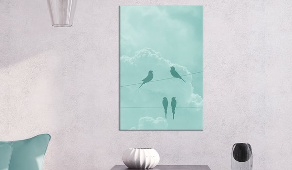 Kunstdruck auf Leinwand 'Celadon Sky Vertical'