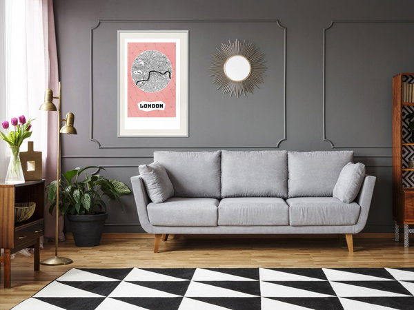 Poster 'City map: London (Pink)'