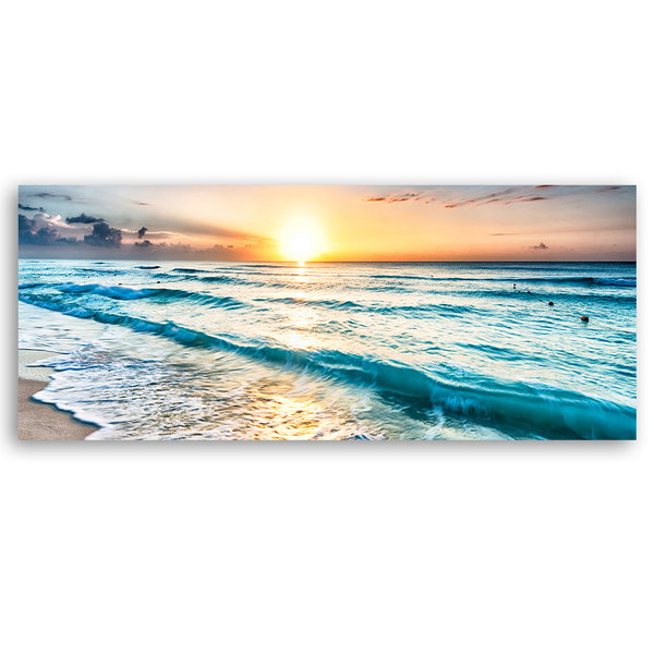 Kunstdruck auf Leinwand 'Blue Water Sunset'