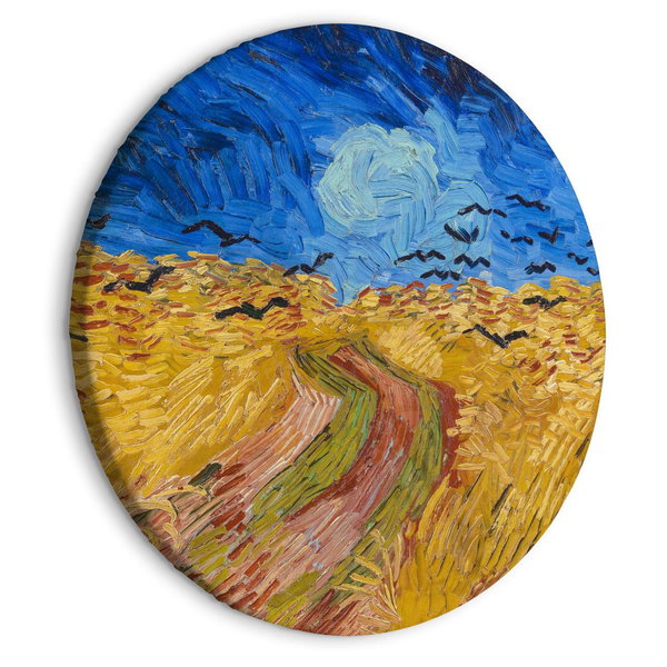 Rond schilderij 'Gogh's Wheat &amp; Crows'