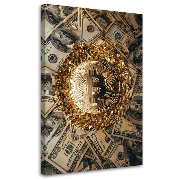 Kunstdruck auf Leinwand 'Crypto Gold'