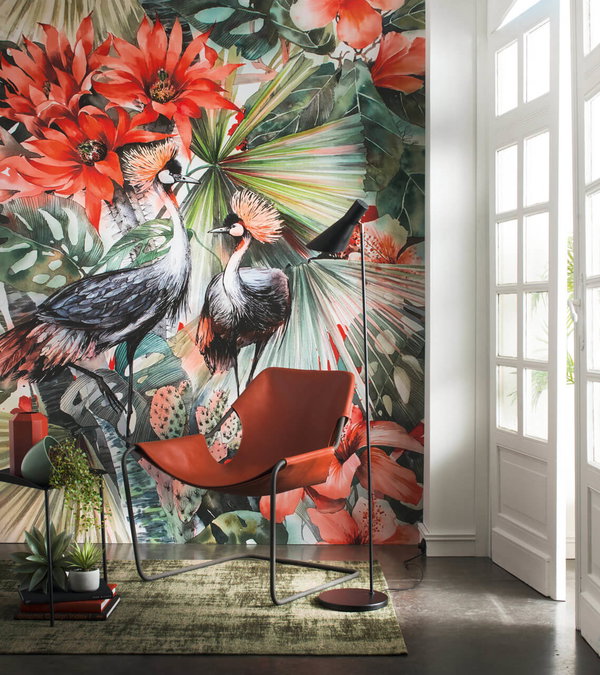 Behang 'Bird Multicolor' 200x260cm