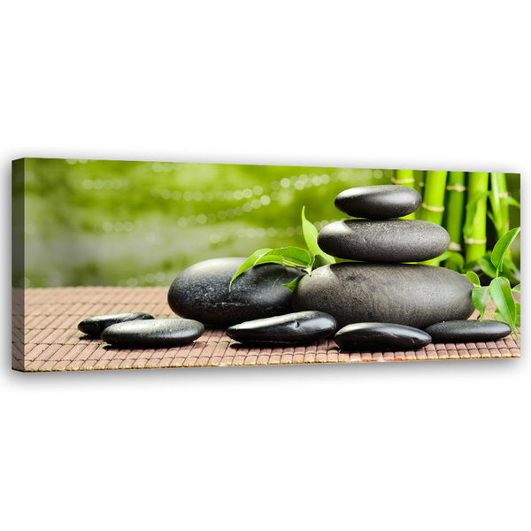 Kunstdruck auf Leinwand 'Zen Garden with Black Stones 1'