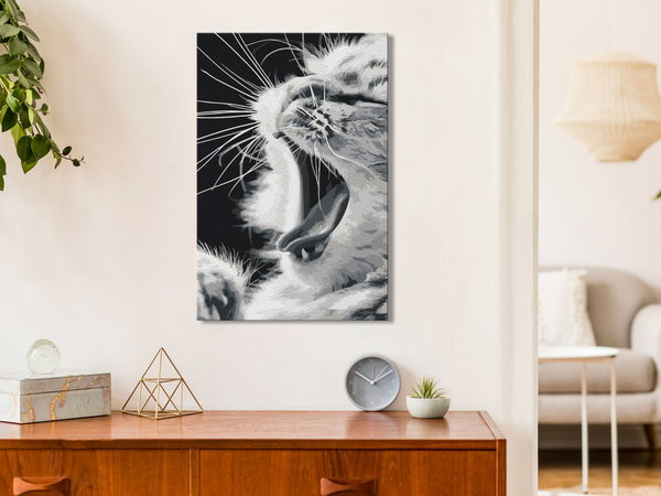 Malen nach Zahlen für Erwachsene 'Yawning Kitten'