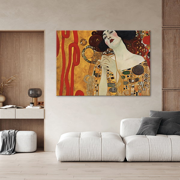Kunstdruck auf Leinwand 'Klimt - Woman Face 2'