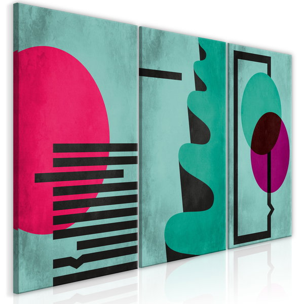 Kunstdruk op canvas 'Space of Shapes (3 Parts)'