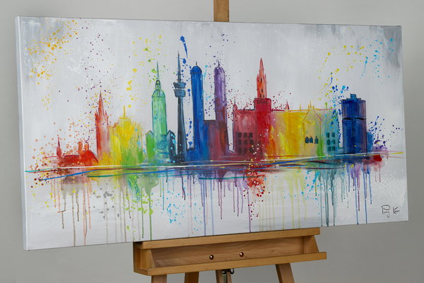 Handgemaltes Gemälde 'Dahoam in Bayern' 120x60cm | inkl. Echtheitszertifikat