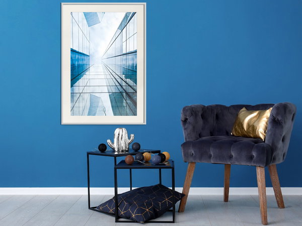 Poster 'Steel and Glass (Blue)'