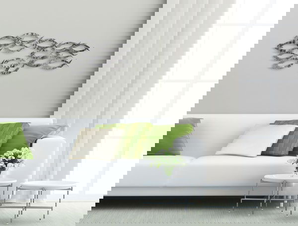 Escultura de pared de metal plateado comprar KunstLoft