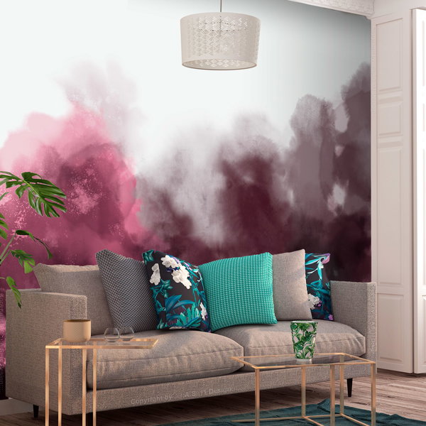 Self-adhesive wallpaper 'Watercolour Variation - Red'
