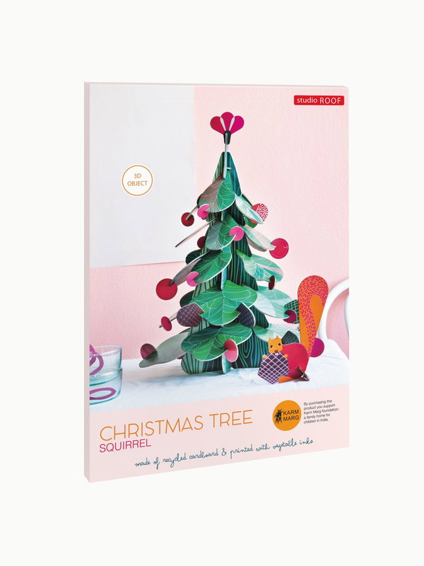 Papierskulptur 'Baum &amp; Eichhörnchen-Set'