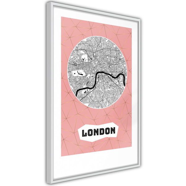 Poster 'City map: London (Pink)'
