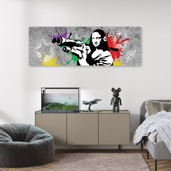 Kunstdruck auf Leinwand 'Mona Lisa Bazooka'