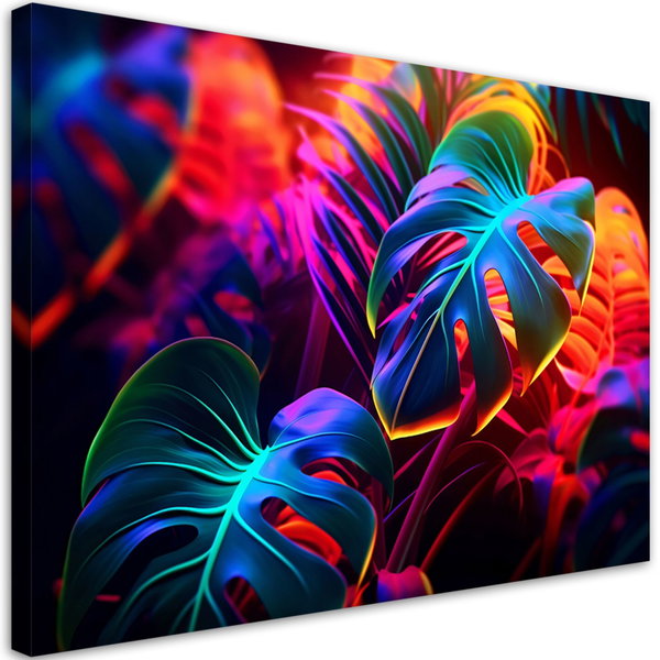 Kunstdruck auf Leinwand 'Neon Jungle 5'